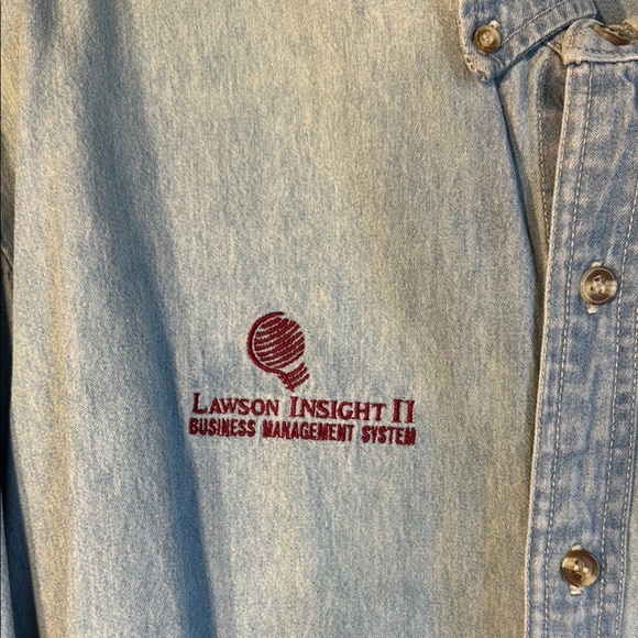 Light Blue Denim Casual Button Down Shirt great quality - Picture 4 of 7